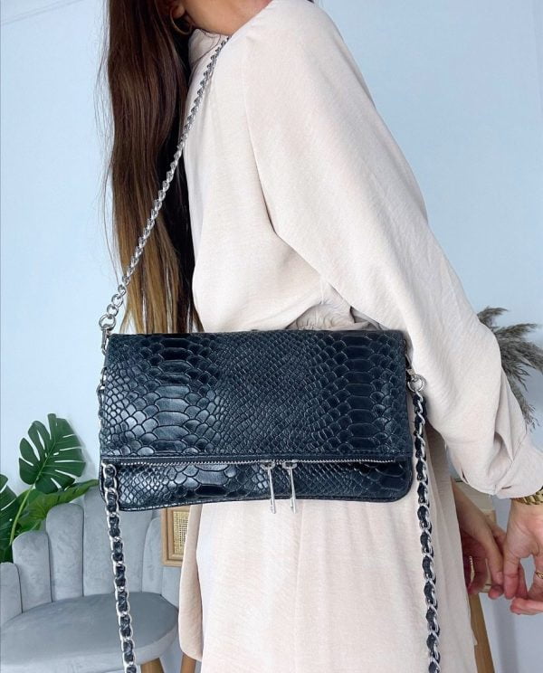 BOLSO ZAIRA SNAKE NEGRO