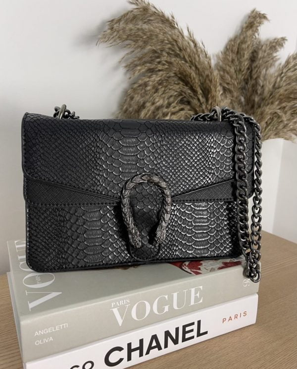 BOLSO HERRADURA SNAKE NEGRO