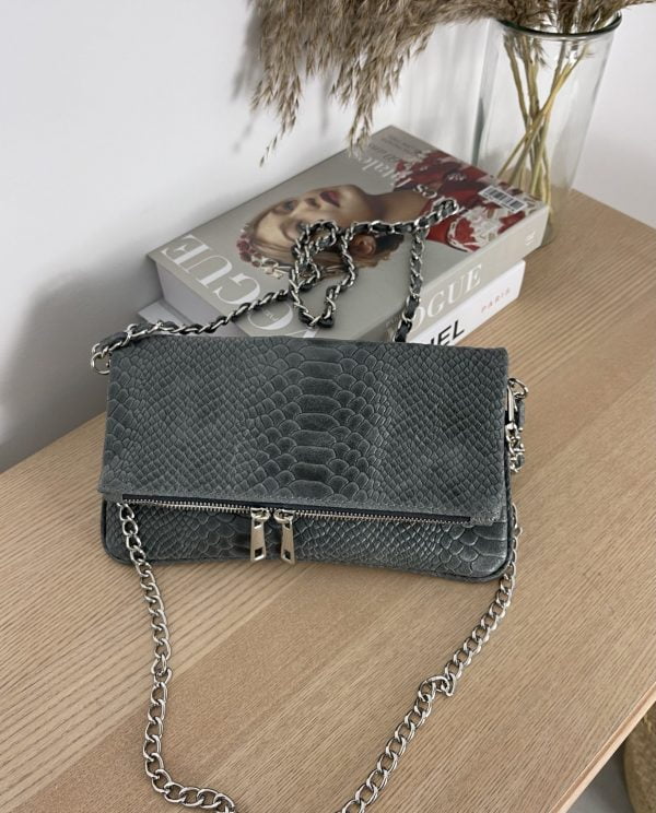 BOLSO ZAIRA SNAKE GRIS