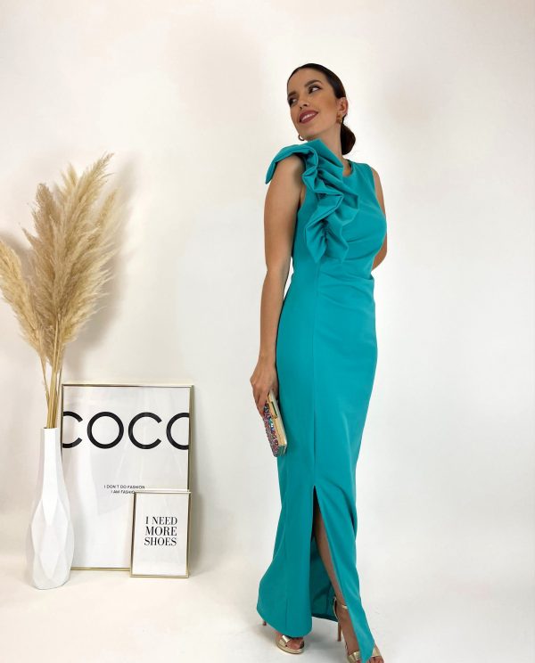 VESTIDO GALA TURQUESA