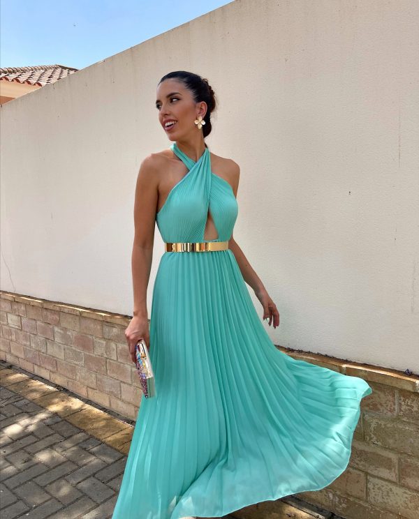 VESTIDO ESME VERDE AGUA