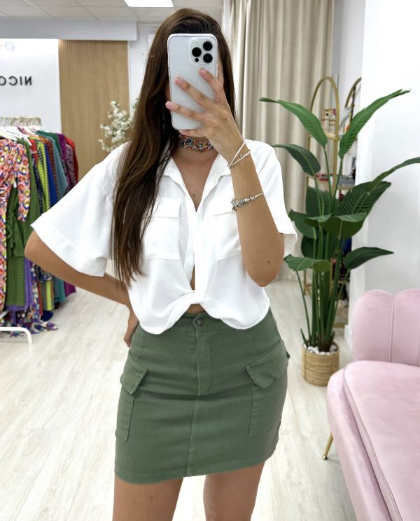 FALDA CARGO VERDE KAKI