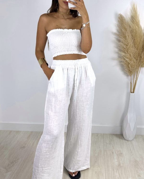 PANTALÓN LINO BLANCO
