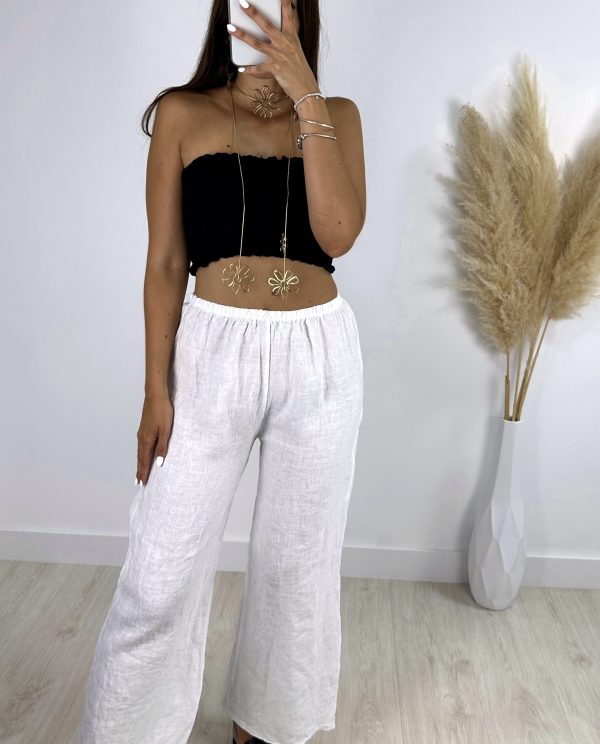 PANTALÓN LINO BASIC BLANCO