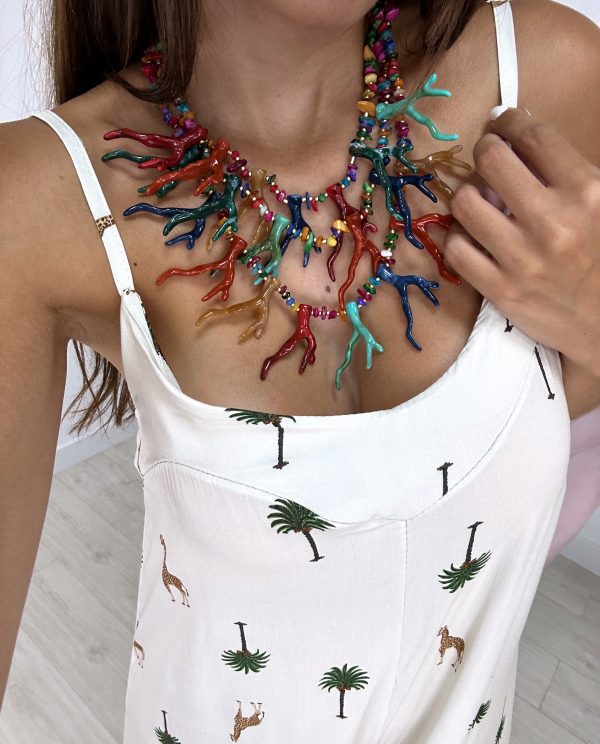 COLLAR CORALES TRIPLE COLORES