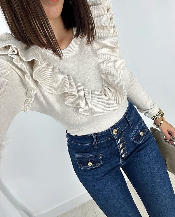 JERSEY BASIC VOLANTES BEIGE