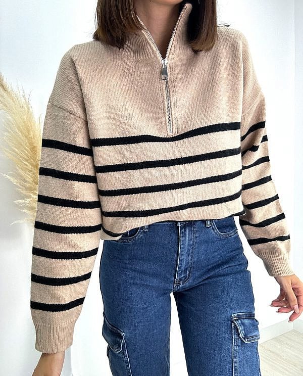 JERSEY CREMALLERA CAMEL