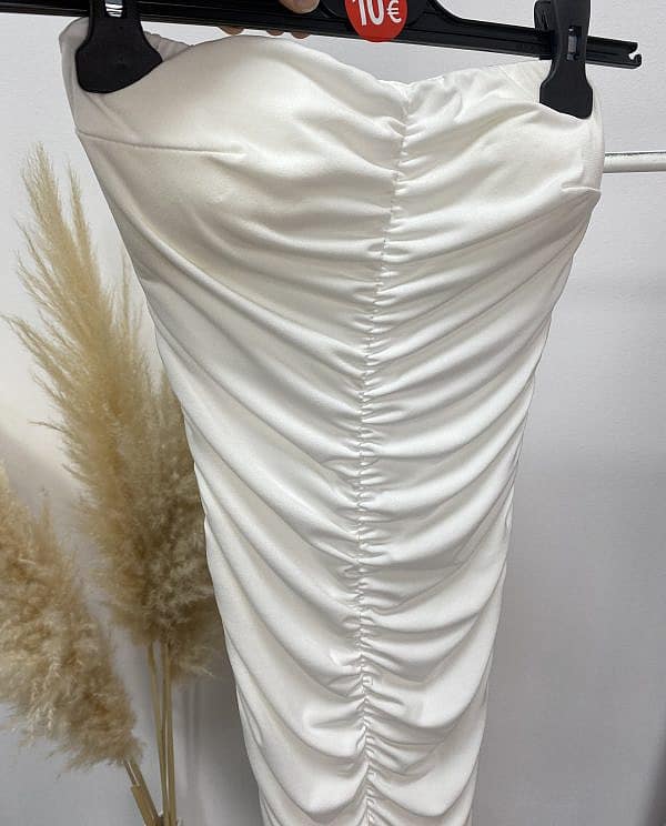 VESTIDO FRUNCIDO BLANCO