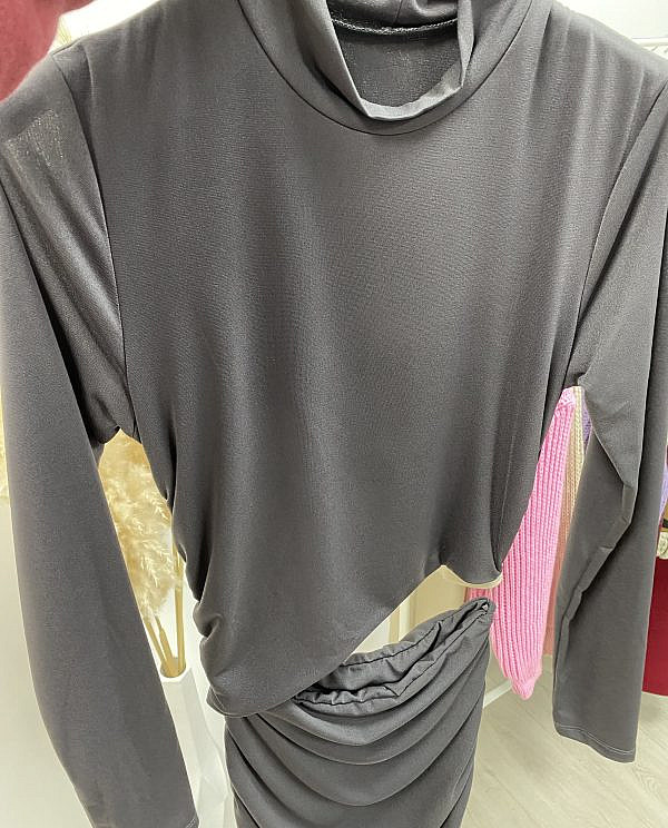 VESTIDO APERTURA GRIS