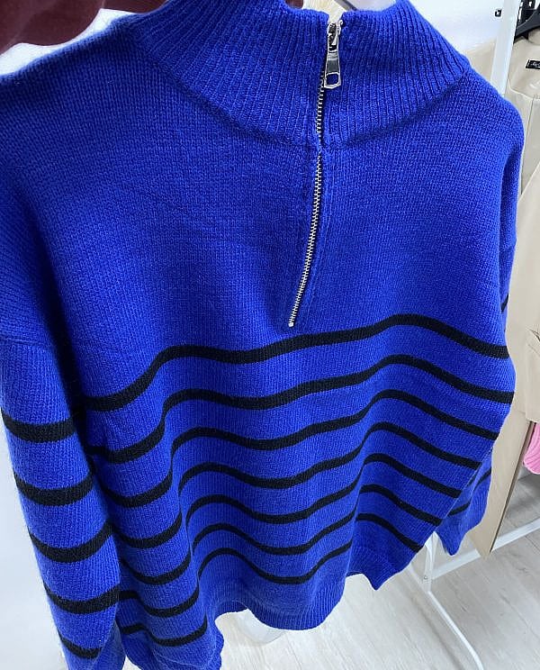 JERSEY CREMALLERA RAYAS AZUL
