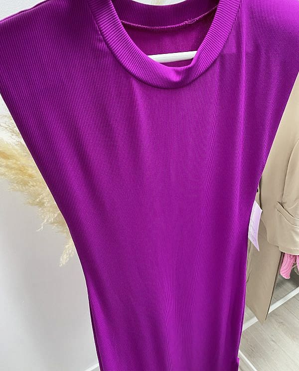 Vestido hombreras buganvilla