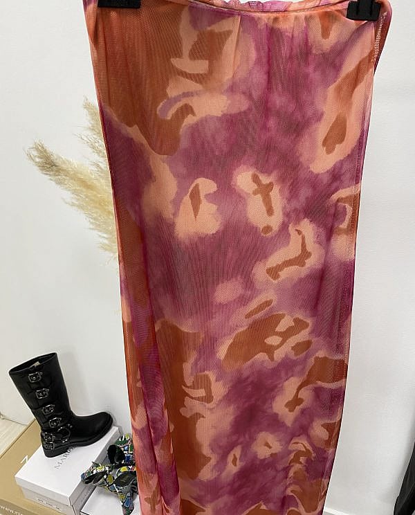 VESTIDO TUBO NARANJA Y ROSA