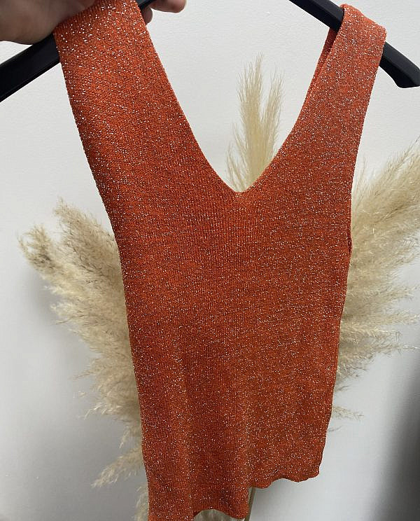 TOP BRILLO NARANJA