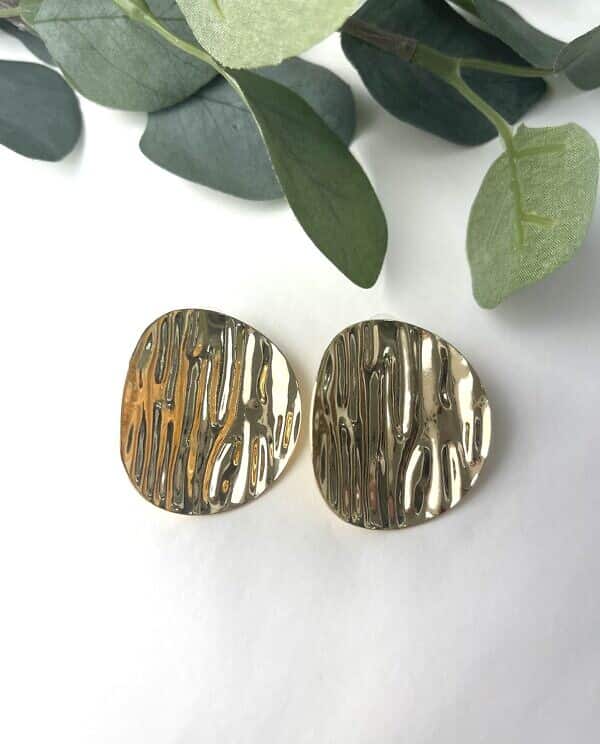 PENDIENTES OVAL DORADO