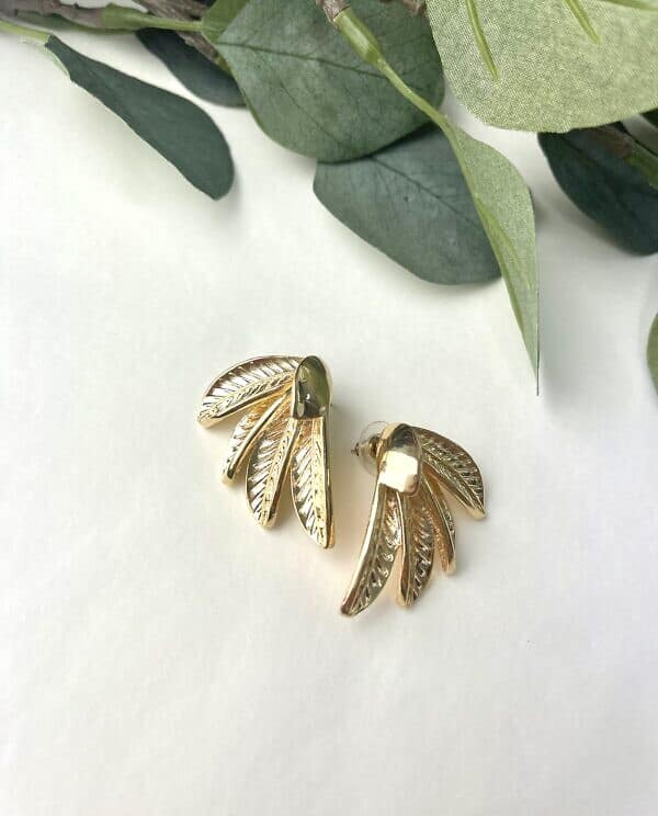 PENDIENTES HOJAS DORADO