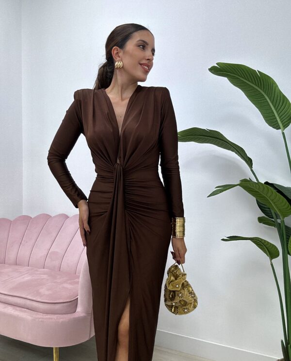VESTIDO ROMINA MARRÓN CHOCOLATE