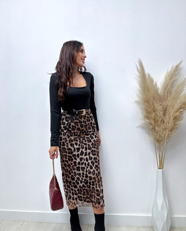 FALDA TUL LEOPARDO