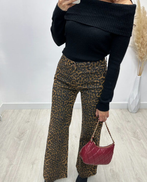 PANTALÓN DENIM LEOPARDO