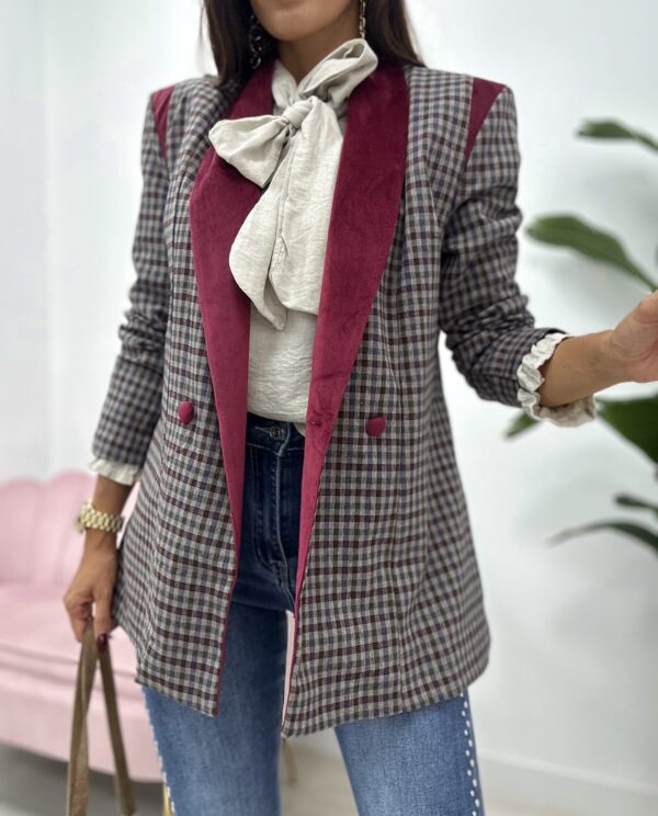 BLAZER CUADROS VELVET