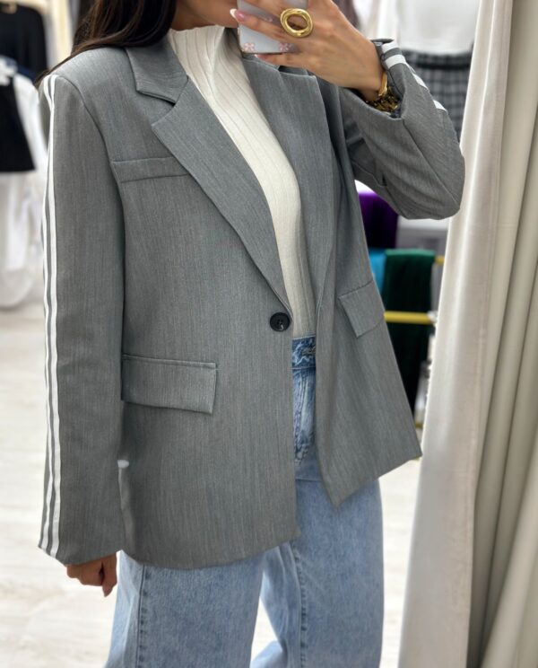 BLAZER BASIC RAYAS GRIS