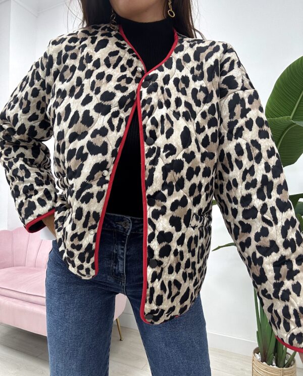 CHAQUETA BOMBER ACOLCHADA LEOPARDO