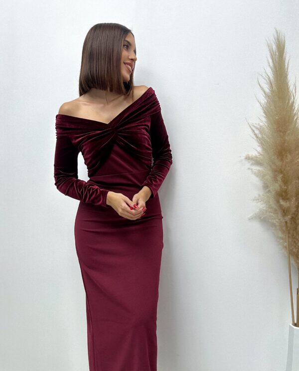 VESTIDO VALERO VELVET BURDEOS