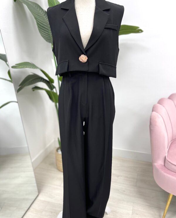 CONJUNTO BROCHE DORADO NEGRO