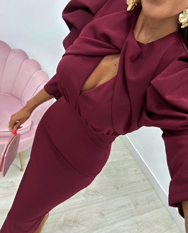 VESTIDO EGEO BURDEOS