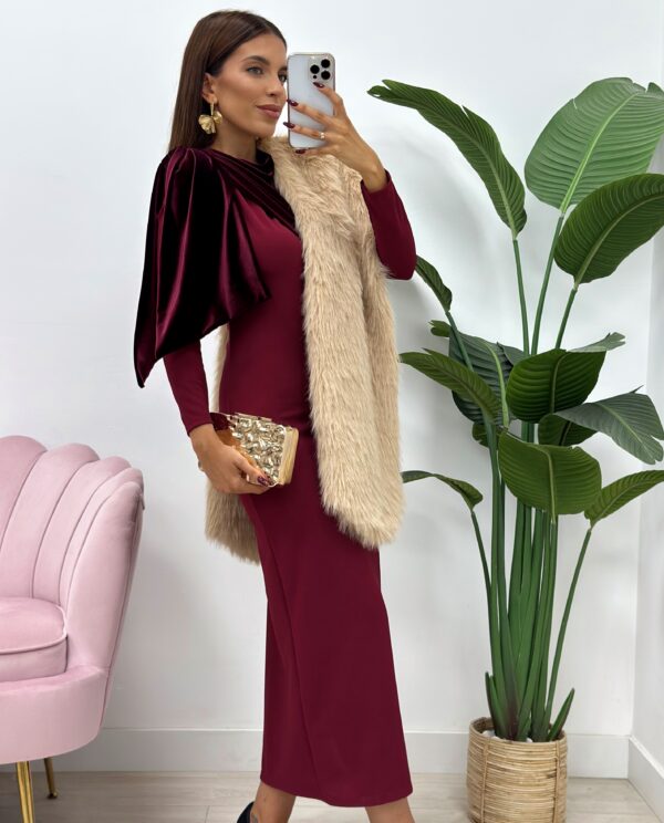 VESTIDO CAILIN VELVET BURDEOS