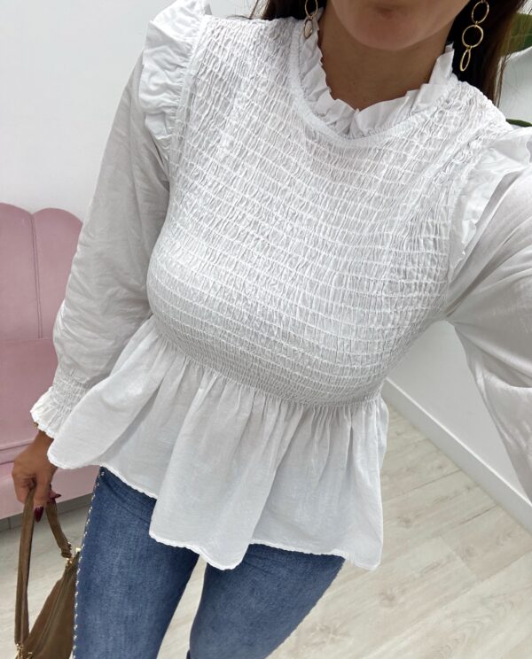 BLUSA FRUNCIDA BLANCA