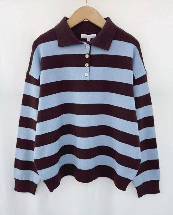 JERSEY POLO RAYAS CELESTE