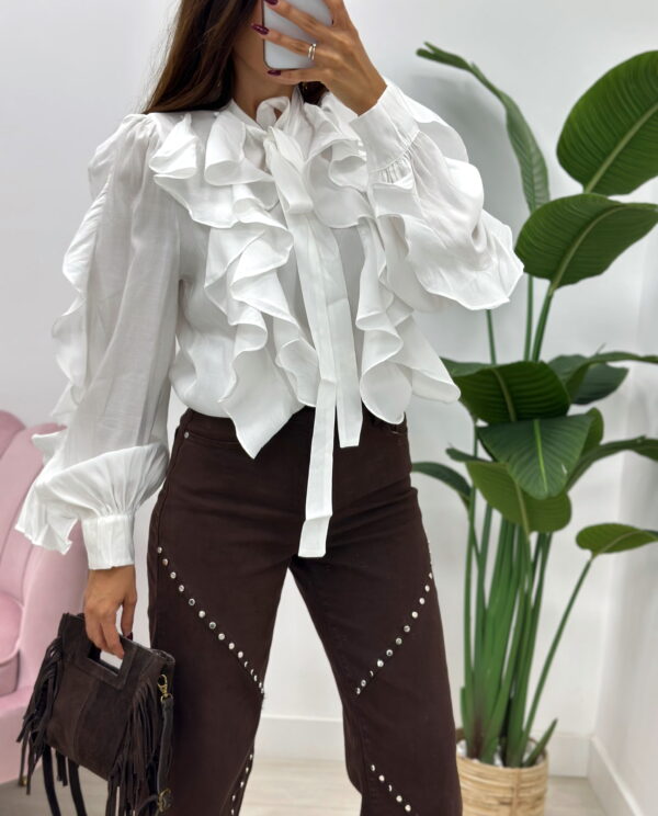 BLUSA VOLANTES BLANCA