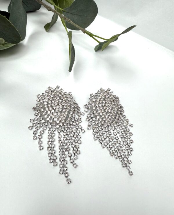 PENDIENTES CASCADA PLATEADO