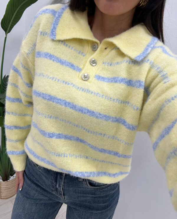 JERSEY POLO RAYAS VAINILLA