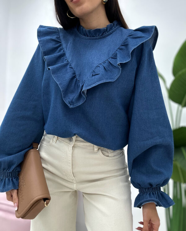 BLUSA DENIM VOLANTES