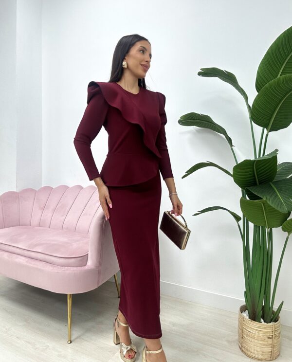 VESTIDO HIRAYA BURDEOS