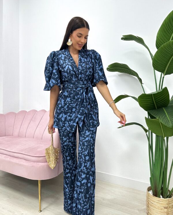 CONJUNTO RIDAO FLORAL AZUL