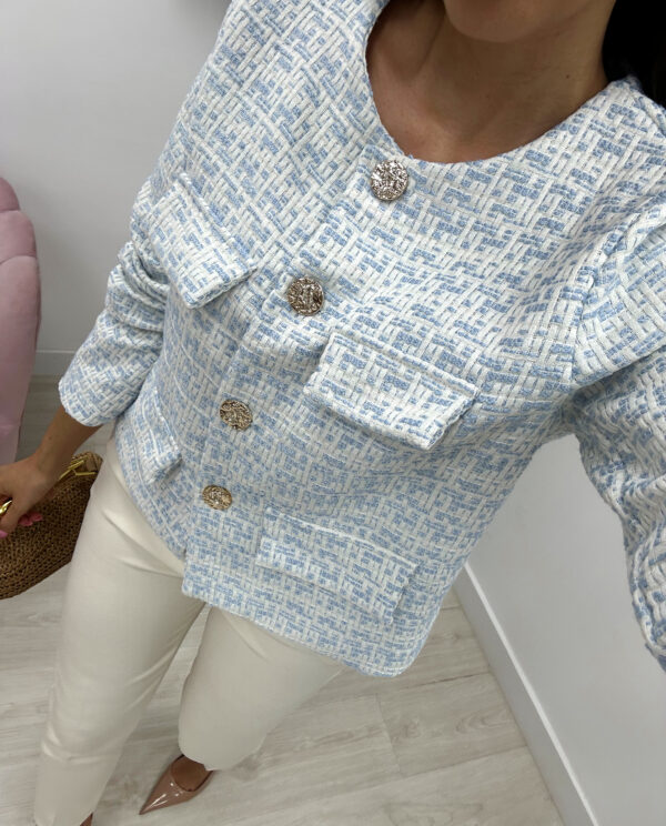 CHAQUETA TWEED CELESTE