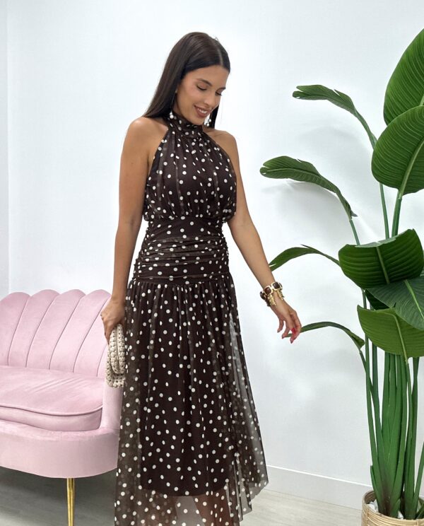 VESTIDO VEGA LUNARES MARRÓN