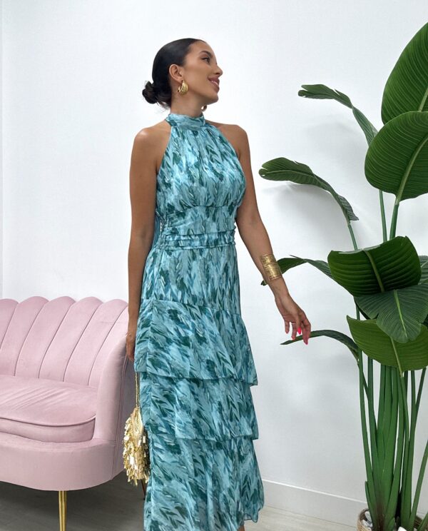 VESTIDO LINAJE VERDE AGUA