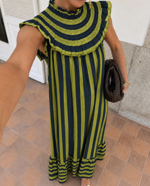VESTIDO CAMDEN AZUL Y LIMA
