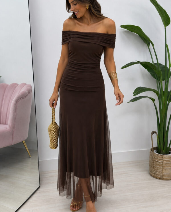 VESTIDO VERACRUZ SIN MANGAS MARRÓN
