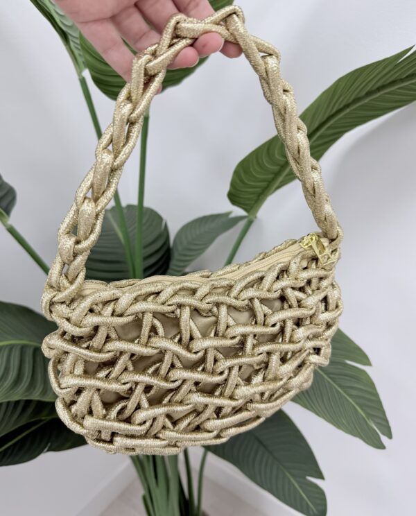 BOLSO TRENZA DORADO