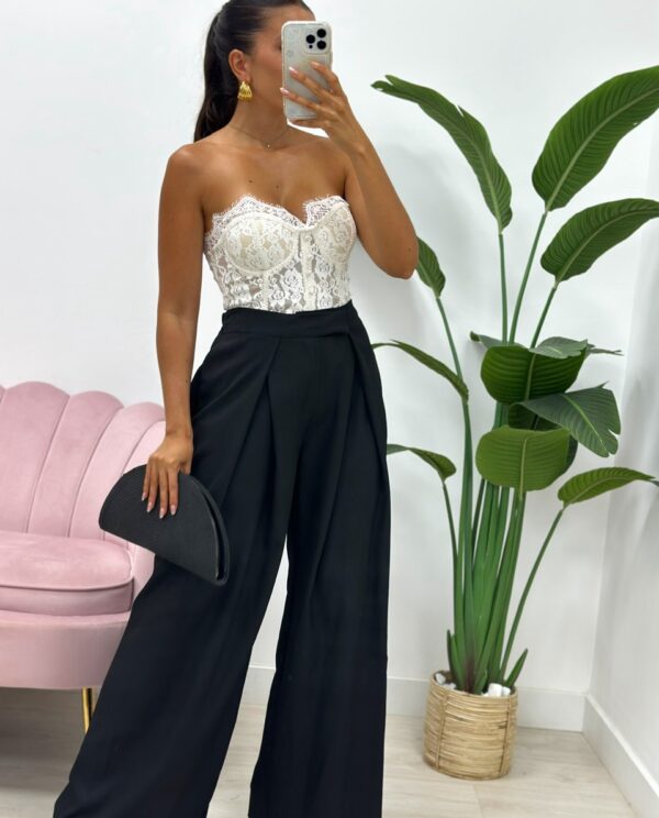 PANTALÓN PLIEGUES NEGRO