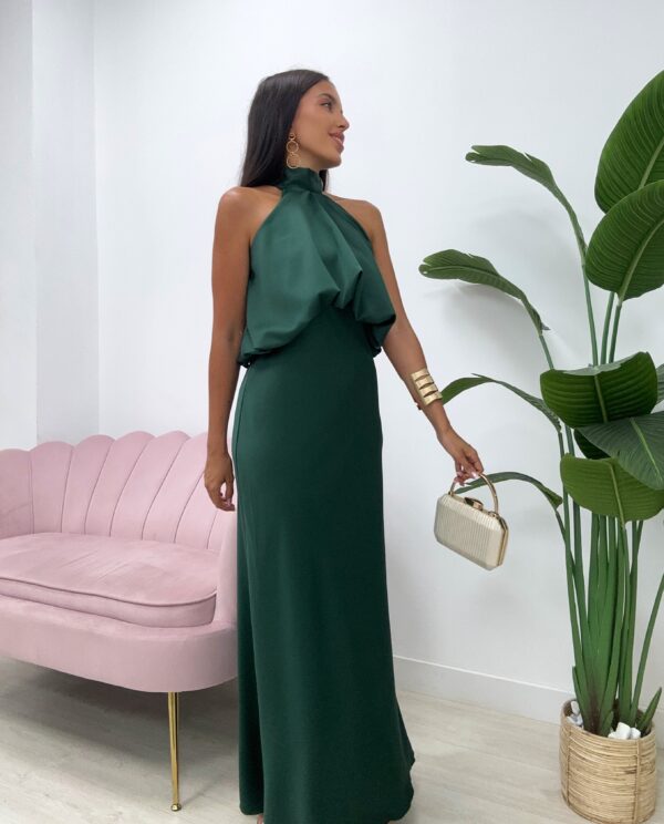 VESTIDO ALYA VERDE BOTELLA