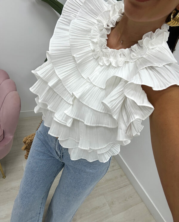 TOP VOLANTINA BLANCO